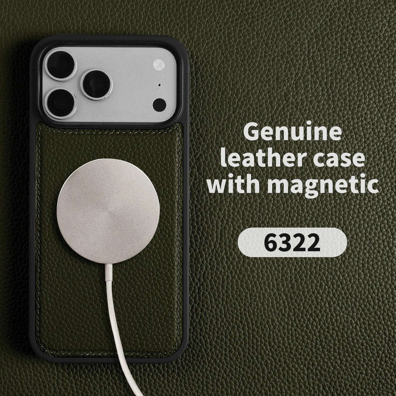 For Magsafe Lychee Genuine Leather Case For iphone 17 Pro Max 16 15 14 Air 17e 16e 11 12 13 Phone Case Magnetic Back Cover Coque