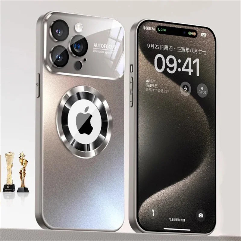 Luxury Titanium Metallic Color Matte Magnetic Case for iPhone 17 16 Pro Max 15 14 Plus 13 12 For Magsafe Wireless Charge Cover