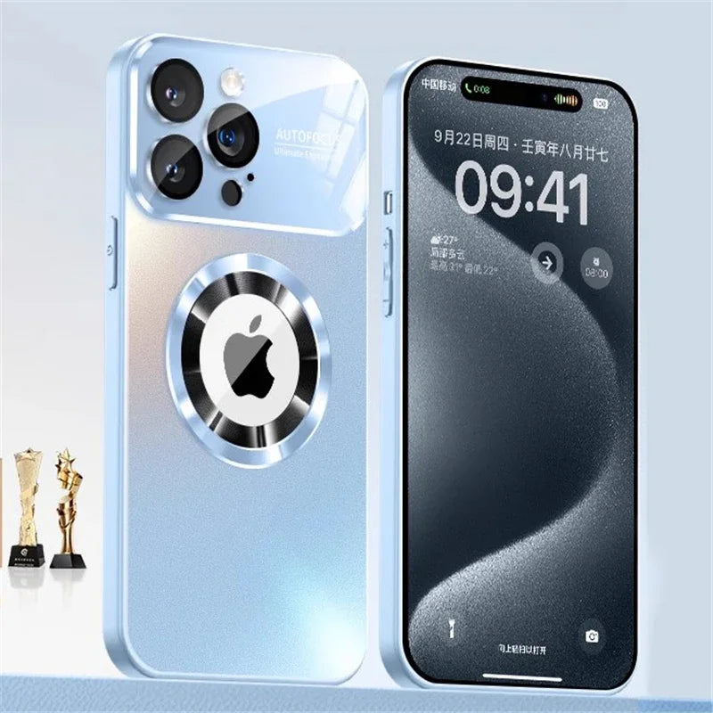 Luxury Titanium Metallic Color Matte Magnetic Case for iPhone 17 16 Pro Max 15 14 Plus 13 12 For Magsafe Wireless Charge Cover