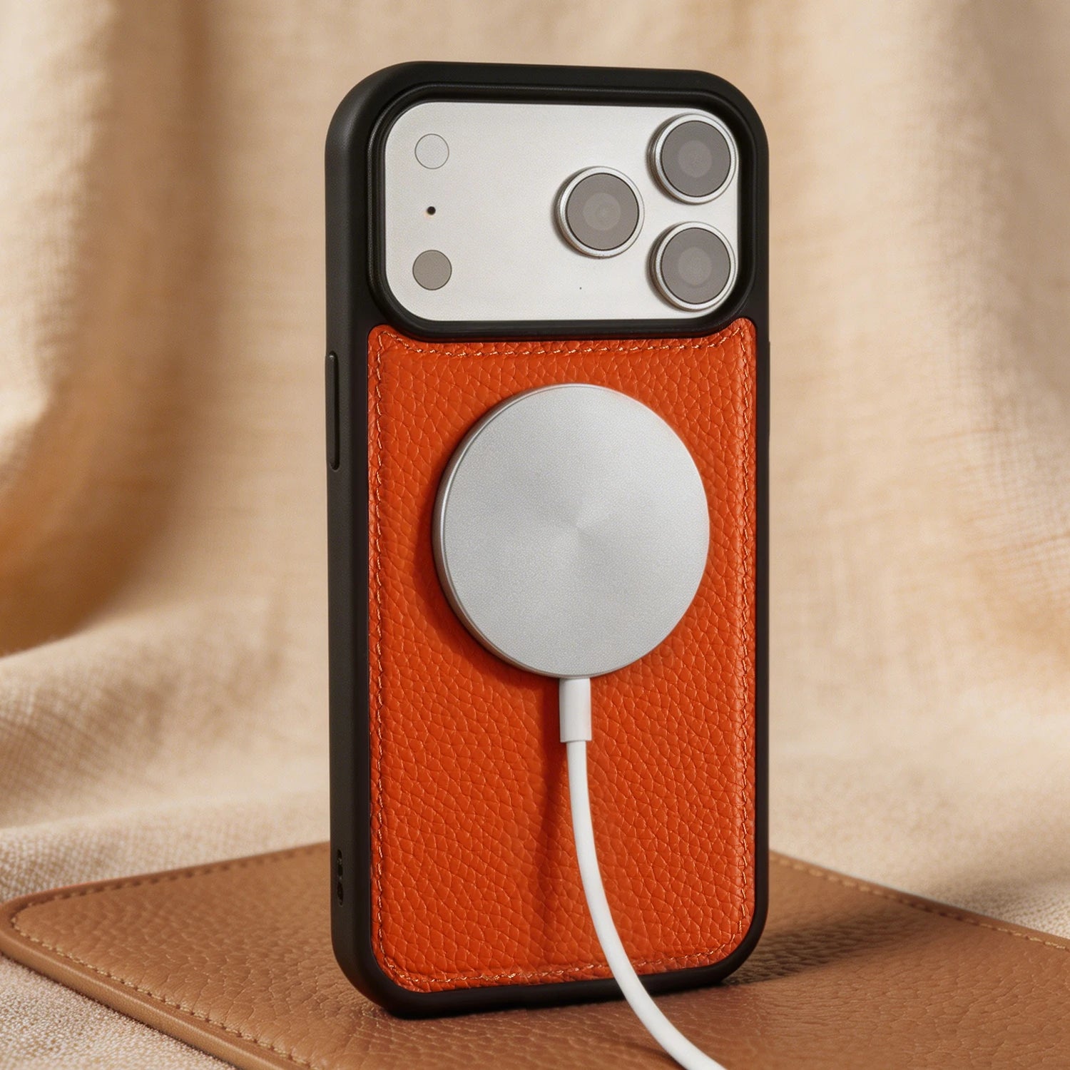 For Magsafe Lychee Genuine Leather Case For iphone 17 Pro Max 16 15 14 Air 17e 16e 11 12 13 Phone Case Magnetic Back Cover Coque