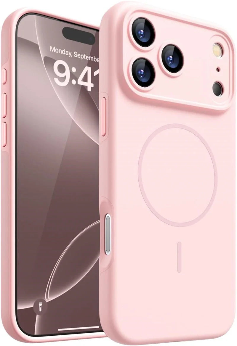 Magnetic Silicone Soft Case for Magsafe IPhone 17 Air 16 15 14 13 12 Pro Max Plus 17Air 17Pro i Phone i17 ProMax Mag Safe Cover