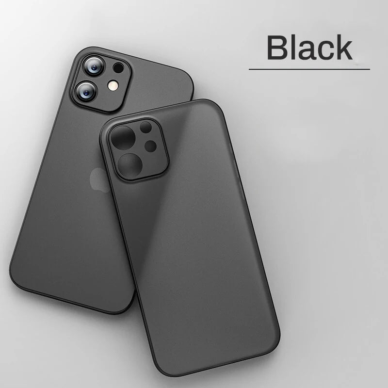 New 0.2MM Ultra Thin Matte PP Case For iphone 11 12 13 14 15 Pro X Xr Xs Max 13 mini 7 8 Plus SE 2020 Clear Hard PC Cover Cases