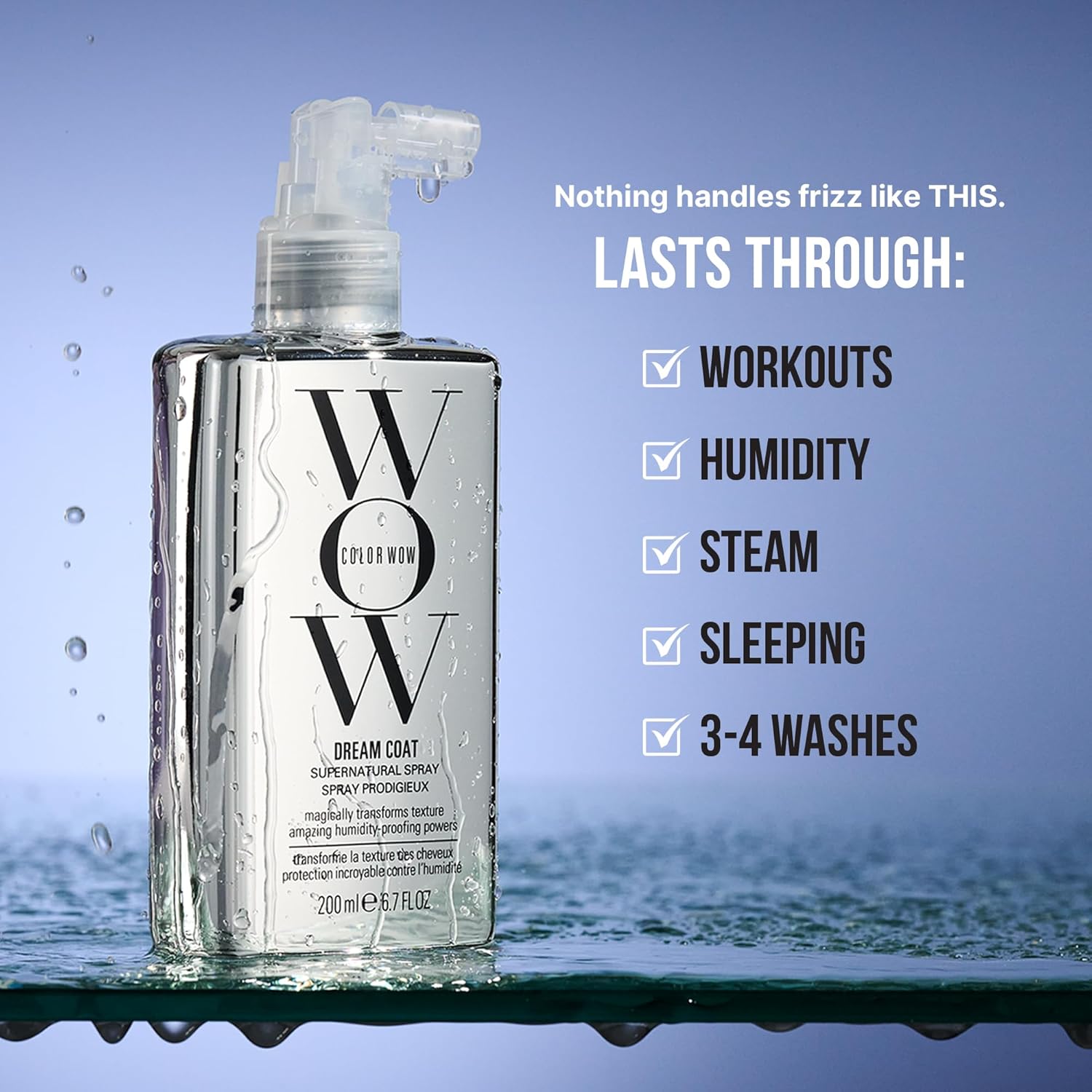 Color Wow Dream Coat Supernatural Spray – Anti-Frizz Hair Treatment for Smooth, Humidity-Proof Hair