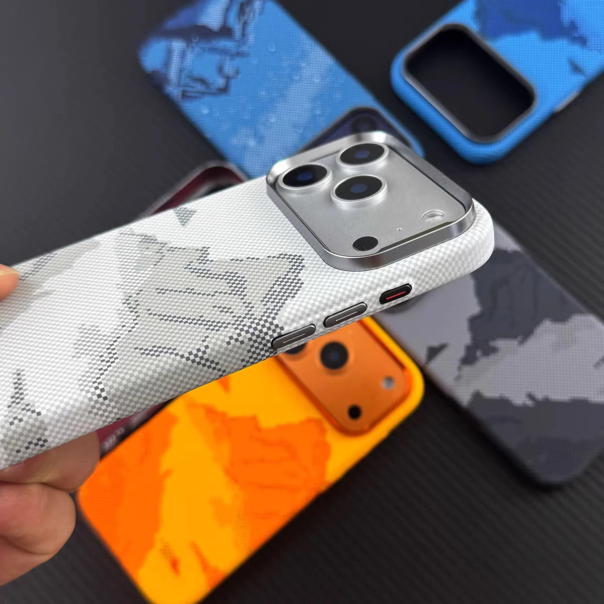 Carbon Fiber Texture Magnetic Case For iphone 17 Pro Max 17Pro Air Ultrathin Alloy Lens Wireless Charge for Magsafe Hard Pc Case