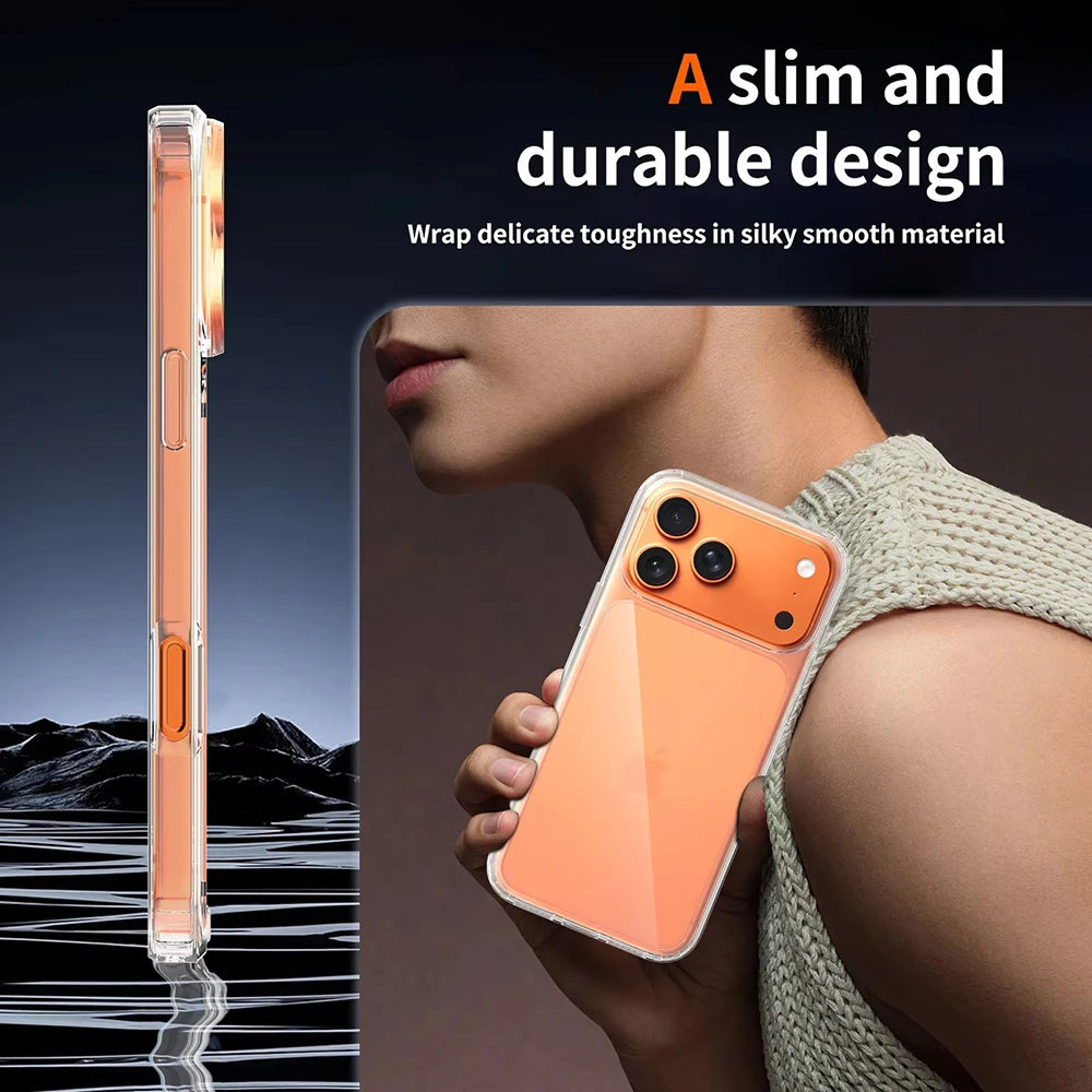 Transparent Shockproof Phone Case For iPhone 17 16 Pro Max 16Pro 17Pro Ultra Thin Clear Cases For iPhone 15 14 13 Pro Max Cover