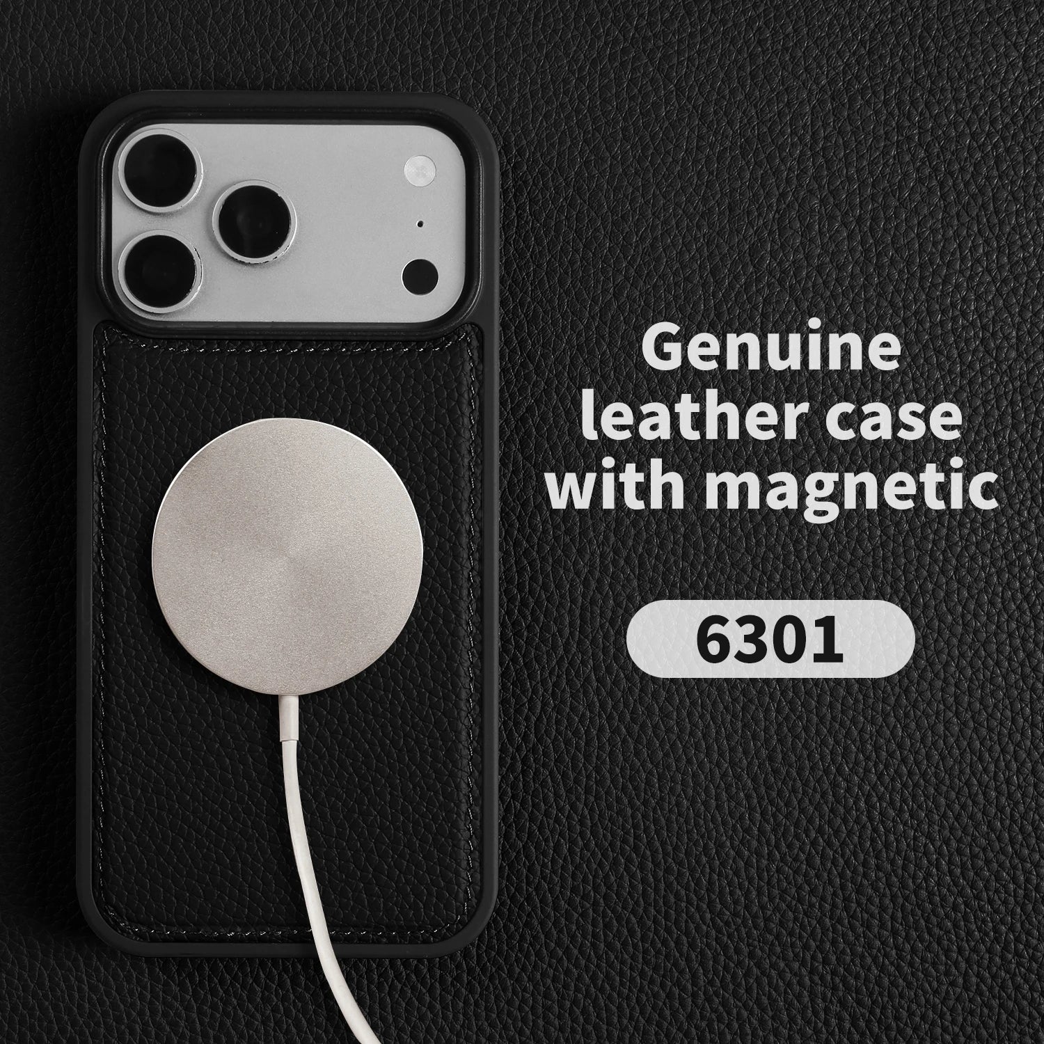 For Magsafe Lychee Genuine Leather Case For iphone 17 Pro Max 16 15 14 Air 17e 16e 11 12 13 Phone Case Magnetic Back Cover Coque