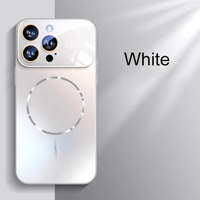 Matte AG Nano Hard Back Phone Case For iPhone 17 16 15 14 Pro Max Air Magnetic For Magsafe Wireless Charging Coque
